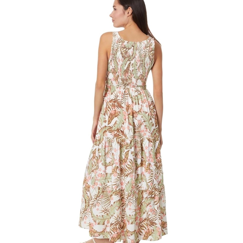 Rip Curl La Quinta Floral Smocked Maxi Dress Off White - Picture 4 of 14